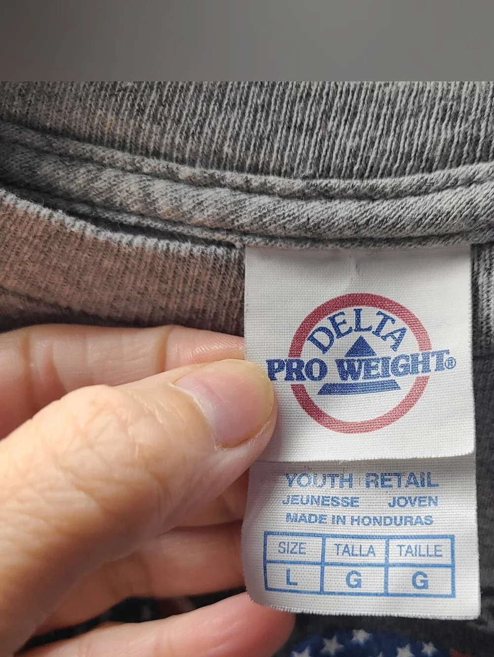 Delta Gray T‑Shirt with T‑Rex Graphic and Flag Sunglasses